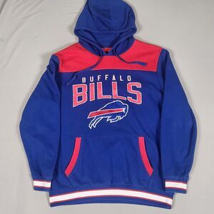 Buffalo Bills NFL Hoodie Sweatshirt Blue Red Pullover Mens XL Football Logo
